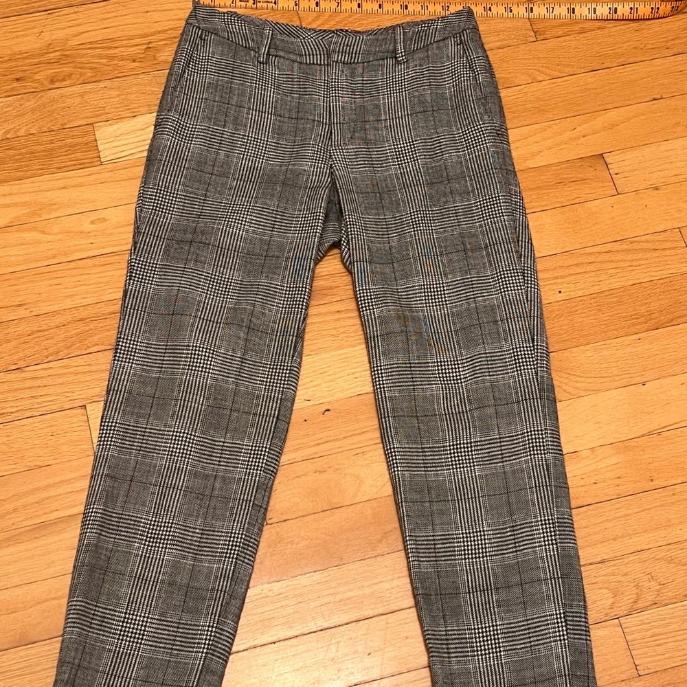 Suistudio Women’s Gray Silk Blend Houndstooth Trousers